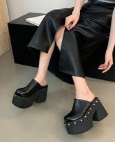 Retro Western Style Block Heel Sandals