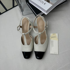 Retro Color-Block Open-Toe Sandals