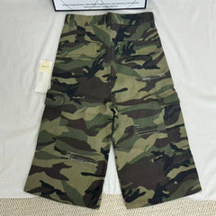 Washed Distressed Camouflage Shorts