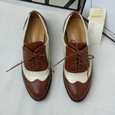 Vintage British-Style Color-Block Brogues
