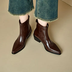 Chunky Heel Lychee Boots