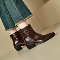 Chunky Heel Lychee Boots