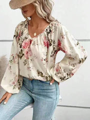 Ria Floral Chiffon Off The Shoulder Blouse