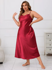 Dreamland Satin Midi Skirt - Red