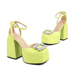 Rhinestone Buckle Sandals