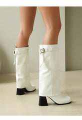 Comfortable Block-Heeled High Boots