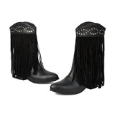 Tassel Rhinestone Short Boots