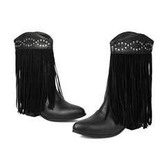 Tassel Rhinestone Short Boots