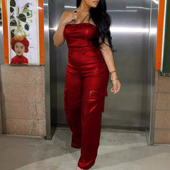 Quince Pocketed Satin Utility Jumpsuit