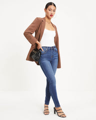 Kiana Mid Rise Stretch Slim Straight Jeans