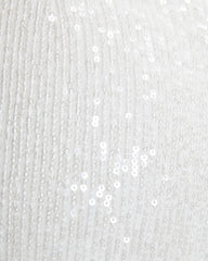 Brogan Sequin Slit Maxi Skirt - White