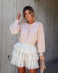 City Girl Tulle Tiered Skort - Cream