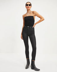 Brooke Mid Rise Stretch Crop Skinny Jeans - Black