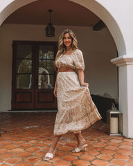 Adela Floral Midi Skirt -Sage