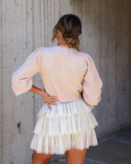 City Girl Tulle Tiered Skort - Cream