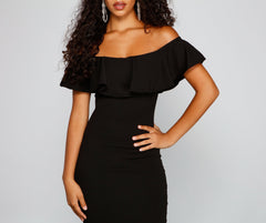 A Stylish Affair Ruffled Midi Dress Oshnow