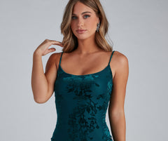 A Velvet Vibe Floral Mini Dress Oshnow