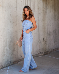 Beverly Strapless Denim Jumpsuit