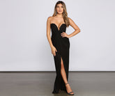 Addie Formal High Slit Wrap Dress Oshnow
