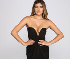 Addie Formal High Slit Wrap Dress Oshnow