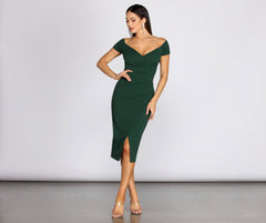 Addison Formal Wrap Midi Dress Oshnow