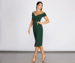 Addison Formal Wrap Midi Dress Oshnow