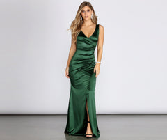 Adeline Formal Satin Dress Oshnow