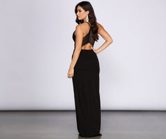 Adelise Lace Back Crepe Dress Oshnow