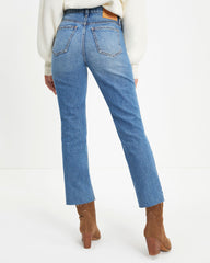 Adrian High Rise Rigid Distressed Straight Jeans