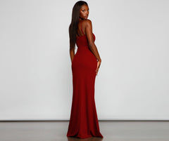 Alani Formal High Slit A-Line Dress Oshnow