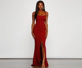 Alani Formal High Slit A-Line Dress Oshnow