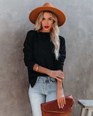 Alesso Ribbed Sleeve Knit Sweater - Black Oshnow