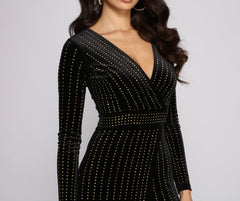 Alexa Velvet Wrap Dress Oshnow