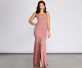 Alia Deep V Mermaid Dress Oshnow