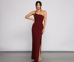 Alice Formal One Shoulder Crepe Dress Oshnow