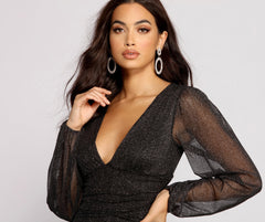 All About The Glitz Mesh Mini Dress Oshnow