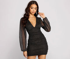 All About The Glitz Mesh Mini Dress Oshnow