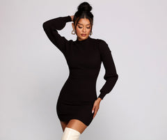 All Dolled Up Ribbed Knit Mini Dress Oshnow