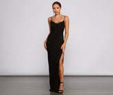 Allison High Slit Embellished Formal Dress Oshnow