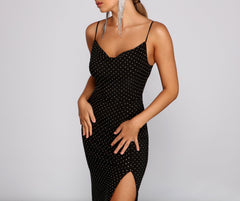 Allison High Slit Embellished Formal Dress Oshnow