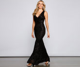 Amara Formal Scalloped Lace Mermaid Dress Oshnow