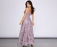Amaya Mesh Embroidered A-Line Dress Oshnow