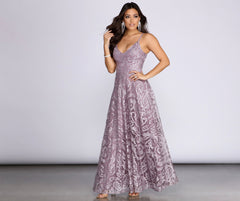 Amaya Mesh Embroidered A-Line Dress Oshnow