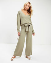 Analia Knit Wide Leg Pants - Sage