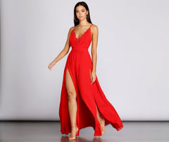 Angelique Formal High Slit Lace Dress Oshnow