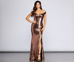 Anika Off The Shoulder Sequin Dress Oshnow