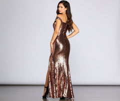 Anika Off The Shoulder Sequin Dress Oshnow