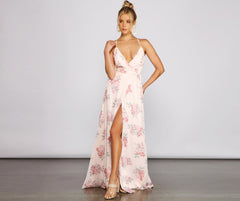 Anna Floral Chiffon A-Line Dress Oshnow
