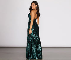 Annalise Scroll Sequin Cross Back Dress Oshnow