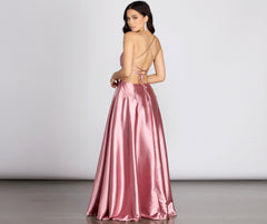 Anne Formal Lattice Satin Dress Oshnow